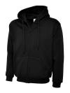 UC504 Adults Classic Fill Zip Hooded Sweatshirt Black colour image